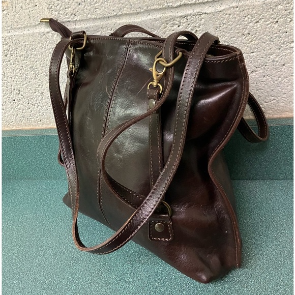 Leather Shop Made In Italy Convertable Brown Tote/Backpack. EUC Genuine Leather - Picture 11 of 15